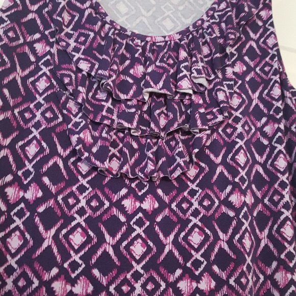 Dressy Tank Top with Ruffled Bib Front - Picture 3 of 9